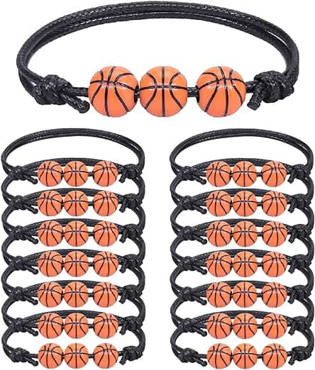 15 Piezas Pulsera de Baloncesto Pulseras Inspiradoras de Equipo Pulsera de Baloncesto Trenzada Ajustable para Adolescentes Adultos Hombres Mujeres Jugadores de Baloncesto Equipos