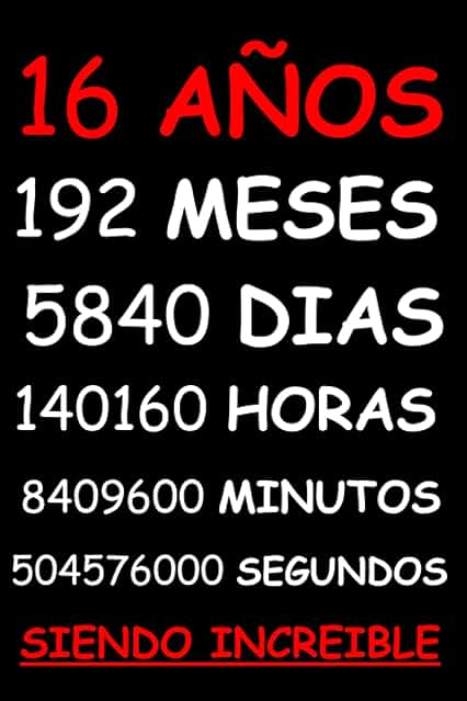 16 AÑOS SIENDO INCREIBLE: REGALO ADOLESCENTES CHICO CHICA 16 AÑOS DE CUMPLEAÑOS ORIGINAL Y DIVERTIDO , CUADERNO DE APUNTES O AGENDA, DIARIO, LEBRETA DE NOTAS..