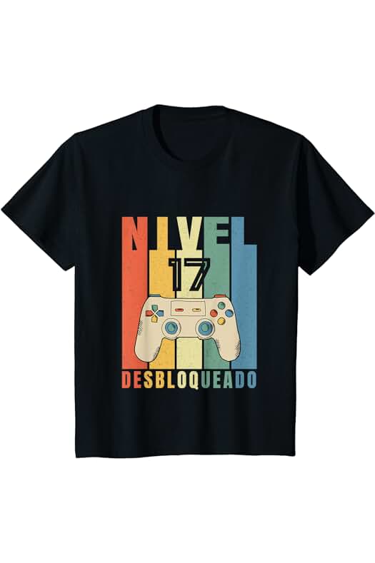 17 Cumpleaños Regalos Original Decoración Regalo Nivel 17 Desbloqueado Gamer 17 Años 2005 Divertido Chico Camiseta