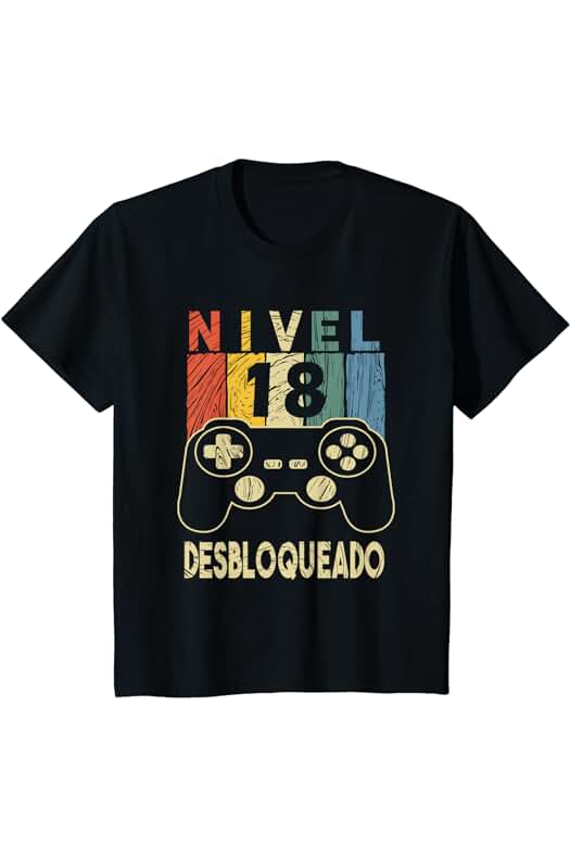 18 Años Cumpleaños Diseño Nivel 18 Desbloqueado Gamer 18 Años Cumpleaños Camiseta