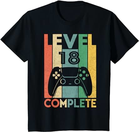 18 Años Cumpleaños Hombre Chica Divertido Regalo Level 18 Camiseta