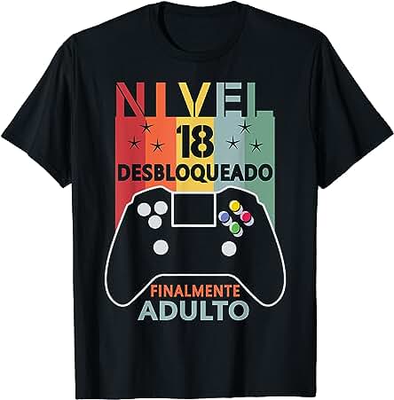 Nivel 18 Desbloqueado 18 Años Cumpleaños Divertido Regalo Camiseta