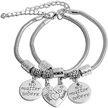 2 Pcs Pulsera de Regalo para Hermana, Pulseras a Juego Hecho a Mano Pulsera de la Amistad Pulsera de la Pareja Amistad Mujeres Graduación Mejor Amigo Regalo de Cumpleaños Mejor Amiga