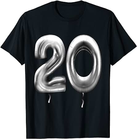 20 Cumpleaños Deco Globos de Cumpleaños 20 Años Camiseta