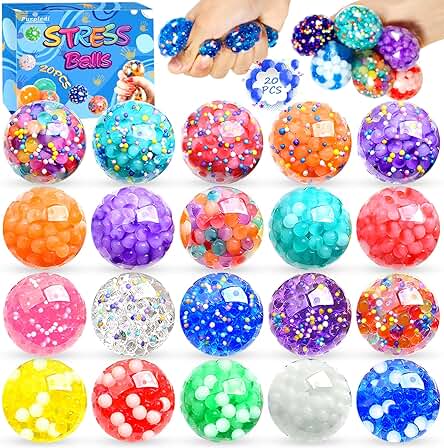 20 Piezas Bolas Antiestres, Pelota Antiestres Juguetes Sensoriales, Juguetes Antiestres Squeeze, Squishy Toy Mini Fidget Toys Set para Niños Adultos Aliviar La Ansiedad, Fiesta, Cumpleaños Regalo