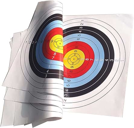 20 Piezas De Objetivos De Flecha De Anillo Completo, Accesorios De Tiro De Papel De Tiro con Arco, Adecuados para Partidos En Interiores Y Exteriores De 15 a 18 Metros Los 40 * 40cm