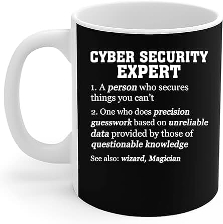 456 Taza De Desayuno Regalo Divertido De La Broma De La Definición Del Experto En Seguridad Cibernética Divertido Tazas Original Taza De Cerámica Para Leche Desayuno Hogar Y Cocina 330Ml