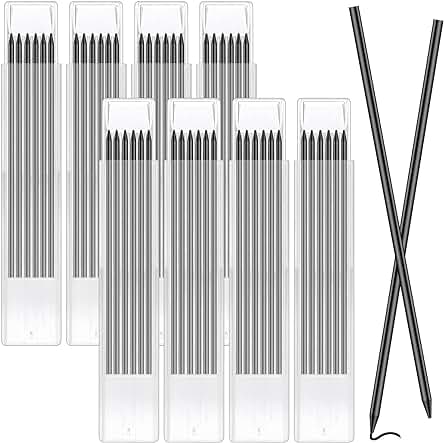 48 Piezas Minas para Lapiz Carpintero, 2,5mm Lápices de Grafito, Mina de Lápiz de Carpintero Sólido, Herramientas Carpinteria Madera, Lapiz Carpintero Profesional para Carpintería Construcción (Negro)