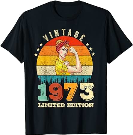 50 Cumpleaños 1973 Edición Limitada Vintage 50 Años Mujer Camiseta