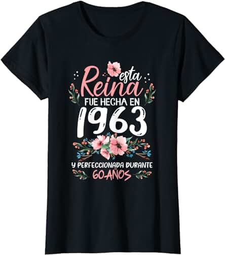 60 Años Regalo de Cumpleaños Mujer Hecha En 1963 60 Años Camiseta