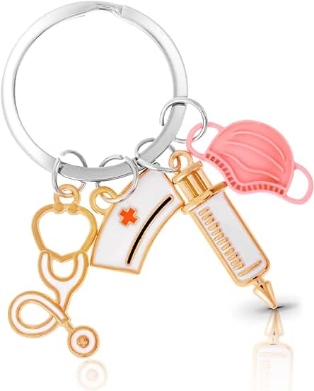 Abeillo Llavero de Regalo de Enfermera, Llavero de Enfermería Médica, Regalo de Médico, Enfermera, Estudiante, Regalos de Graduación, Regalos de Despedida Paramédico, Llavero de Partera, Regalos de