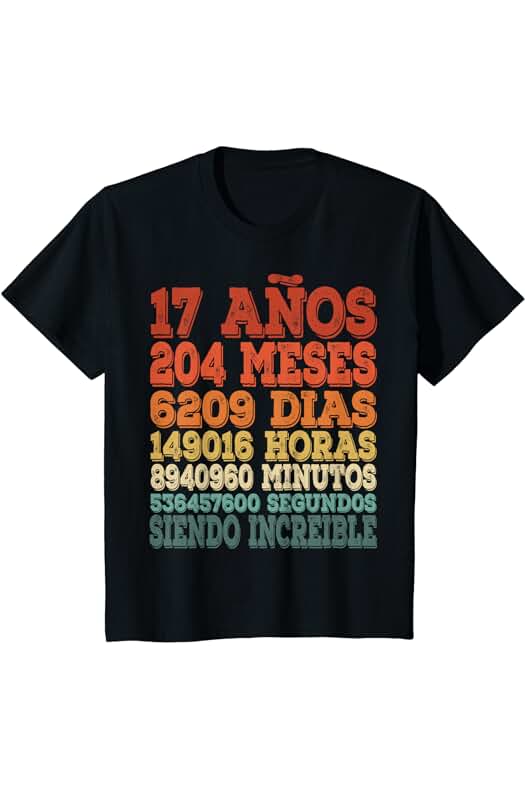 Accesorios Originales para Fiestas de Cumpleaños Regalos para Adolescente de 17 Años Mujer Cumpleaños Chicas Camiseta