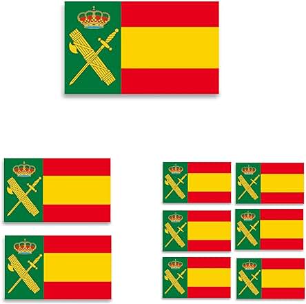 ADCSHOP – Pack Colección 9 Pegatinas gel 3D Escudo Guardia Civil y Bandera de España – tres Tamaños: 6 u. 15x9 mm – 2 u. 30x18 mm – 1 u. 45x27 mm. – Plastificadas – Efecto Acolchado.