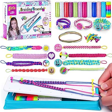 Afufu Kit para Hacer Pulseras Niñas, Manualidades de Fabricación de Joyas, Juegos de La Amistad, Regalos Navidad Cumpleaños Juguetes 6 7 8 9 10 11 12 Años