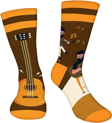 AGRIMONY Calcetines Divertidos Hombre, Música Para Niños Coloridos Hombres Personalizados Dibujos Graciosos Regalos Originales Navidad Cumpleaños