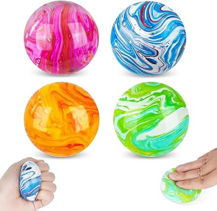 Ainiv 4 PCS Bolas Antiestres Adultos y Niños , Stress Ball Arcoíris Que Alivian la Tensión, Squishy Juguetes Anti Estrés Bolas Que Alivian la Ansiedad para Apretar, Tdah, Autismo