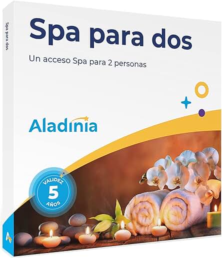 ALADINIA SPA para Dos. Pack de Experiencias Originales para Regalar. Cofre de Relax, Regalo Ideal para Parejas o Mujeres. Validez 5 Años, Cambios Gratis e Ilimitados