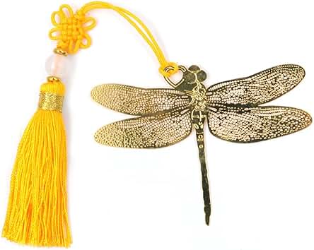 Alnicov Marcador de Metal con Borlas, Marcador de Libélula de Latón Dorado, un Regalo único para los Amantes del Libro o Bibliotecario Alnicov Marcador de Metal con Borlas, Marcador de Libélula de Latón Dorado, un Regalo único para los Amantes del Libro o Bibliotecario