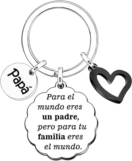 Angelra Regalo del Día del Padre Llavero Papá de Hombre Colgante Grabado Regalo Familiar Para el Mundo Eres un Padre, Pero Para tu Familia Eres el Mundo