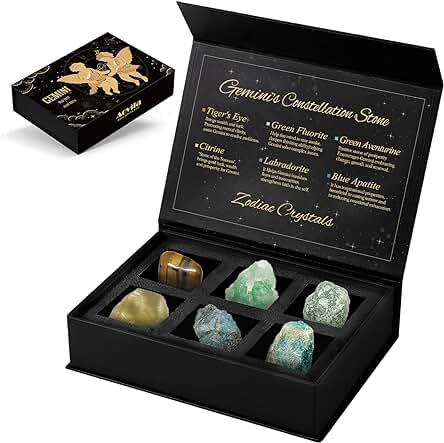 Aovila Géminis Regalos de Cumpleaños para Mujer Piedras del Zodíaco Piedras de Nacimiento Regalos Cumpleaños Aniversario de Horóscopo Astrología Zodíaco para Esposa Madre