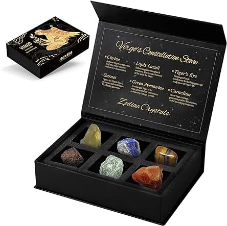 Aovila Virgo Regalos de Cumpleaños para Mujer Piedras del Zodíaco Piedras de Nacimiento Regalos Cumpleaños Aniversario de Horóscopo Astrología Zodíaco para Esposa Madre