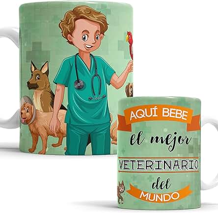Aquí Bebe El Mejor Veterinario del Mundo - Regalo para Veterinario - Taza para Desayuno - Idea para Hacer un Regalo Original Aquí Bebe El Mejor Veterinario del Mundo - Regalo para Veterinario - Taza para Desayuno - Idea para Hacer un Regalo Original