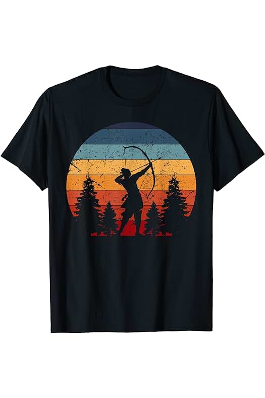 Arqueros Arco Flecha Arco Regalos Tiro con Arco Vintage Retro Arrow Archery Sports Camiseta
