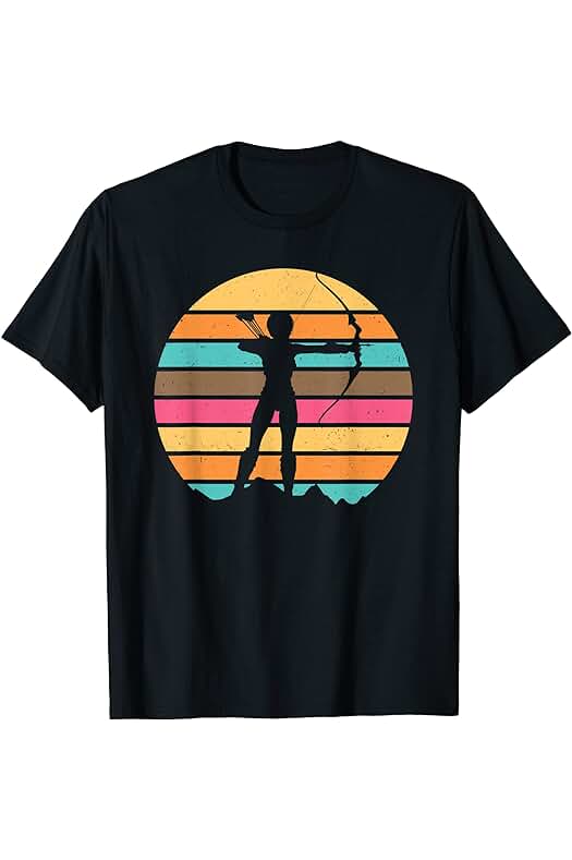 Arqueros Tiro con arco Tiro con arco Regalos Regalo de tiro con arco Arquero Femenino Retro Arqueros Camiseta