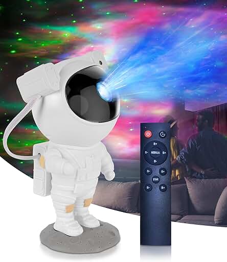 Astronaut Galaxy Star Projector Starry Night Light, Proyector Estrellas, Luz Nocturna Sky, Carga de Batería Integrada, Temporizador, Techo Planetario Proyector, los Regalos para Niños y Adultos (B) Astronaut Galaxy Star Projector Starry Night Light, Proyector Estrellas, Luz Nocturna Sky, Carga de Batería Integrada, Temporizador, Techo Planetario Proyector, los Regalos para Niños y Adultos (B)
