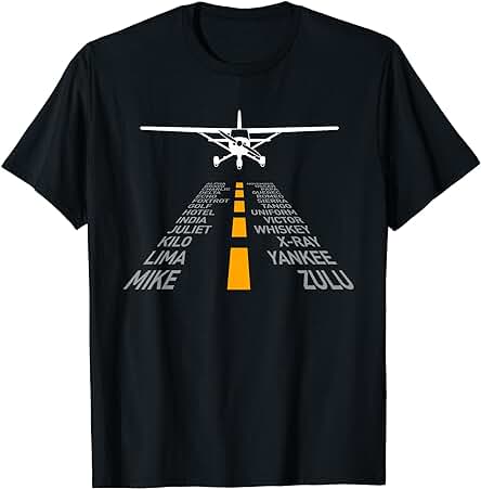 Avión Piloto Pista Aeropuerto Alfabeto Fonético Radiocontrol Camiseta