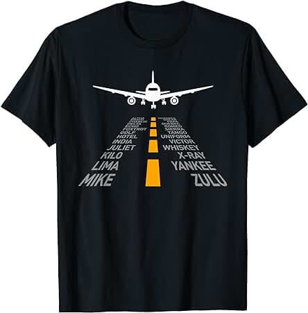 Avión Piloto Pista Aeropuerto Alfabeto Fonético Radiocontrol Camiseta