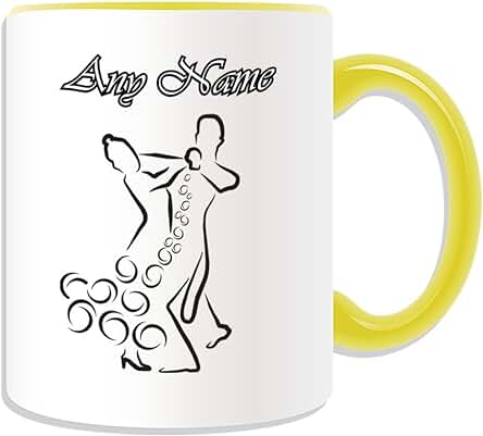 BabySmiles – Regalo – Outline Tango en Blanco Vestido Taza (Dance Diseño Tema, Opciones de Color) – Mensaje de Todos Los/Nombre a sus Exclusiva – Bailarinas Foxtrott Walzer Salón de Baile
