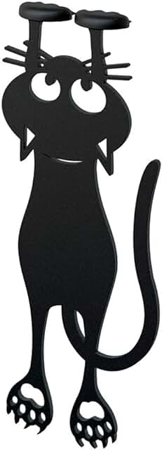 Balvi Marcapáginas Curious Cat Color Negro Con Forma de gato 12cm Plástico/nylon