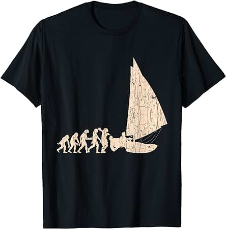 Barco de la Evolución de la Vela Capitán del Mar Marinero Camiseta Barco de la Evolución de la Vela Capitán del Mar Marinero Camiseta