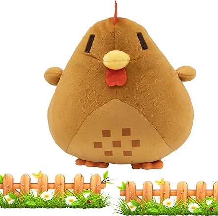 BAULY Stardew Valley Chicken, Peluche de Pollo de Stardew Valley, Juguete de Peluche Animal，Lindo Peluche de Pollo Niños, Niñas o Mujeres.