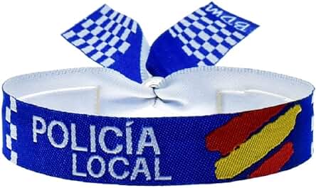 BDM Pulseras Policía Local y Municipal. Pulsera de Tela Ajustable para Hombre de Policía con la Bandera Nacional de España. Regalos Policía. BDM Pulseras Policía Local y Municipal. Pulsera de Tela Ajustable para Hombre de Policía con la Bandera Nacional de España. Regalos Policía.