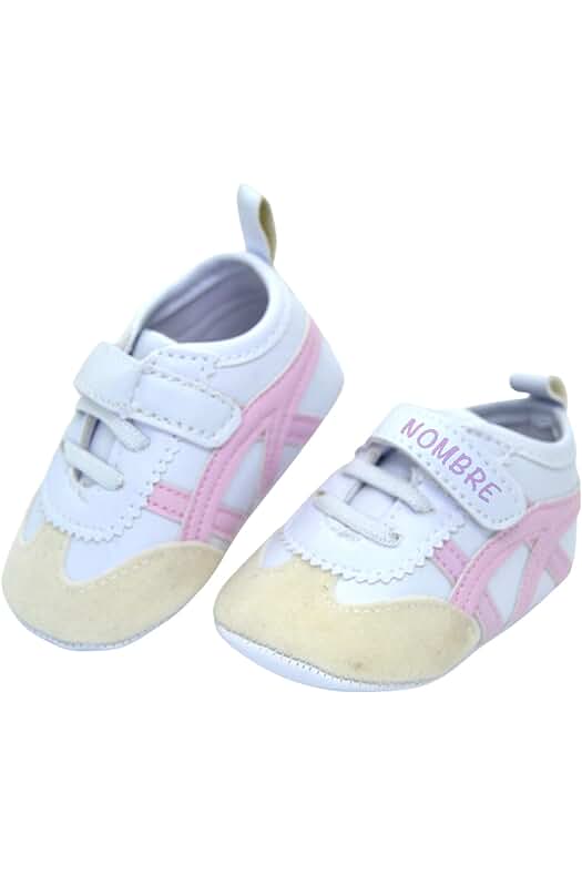 Bebesar Zapatillas de bebe 0-6 Meses con Nombre - Deportivas Niño, Niña - Regalo Personalizado - Incluye Bolsa de Transporte