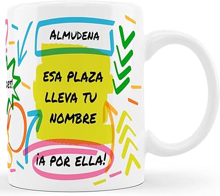 Bee Ingenious taza Opositor taza Opositora taza Ceramica Personalizada con Nombre. Opositores Regalos para Opositores Tazas de Desayuno Tazas Personalizadas (Una Plaza es Tuya)