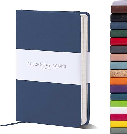 Beechmore Books Cuaderno de Bolsillo Rayado - A6 Azul Marino Libreta Tapa Dura Cuero Vegano, Papel 120gsm Crema Rayado, Caja de Regalo, para Escritores, Diaristas, Reuniones de Negocios y Estudiantes Beechmore Books Cuaderno de Bolsillo Rayado - A6 Azul Marino Libreta Tapa Dura Cuero Vegano, Papel 120gsm Crema Rayado, Caja de Regalo, para Escritores, Diaristas, Reuniones de Negocios y Estudiantes