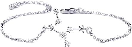 BOCHOI Pulsera con Signo del Zodiaco de Constelaciones para Mujeres y Niñas, Pulsera de Astrología, Horóscopo CZ Joyería para Madre e hija BFF dama de Honor, Regalo de Cumpleaños, Cadena Ajustable