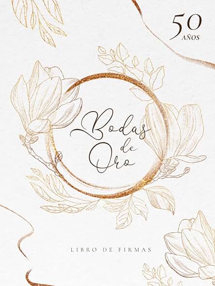 Bodas de Oro Libro de Firmas con Espacio para cada Invitado: Anécdotas, Mensajes, Fotos e Incluye árbol de Huella Individual + Dedicatorias Rápidas: Regalo Recuerdo Bodas 50 Aniversario