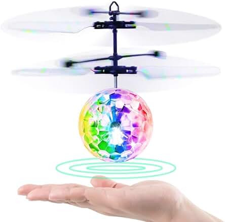 Bolas Voladoras, RC Helicopteros Teledirigidos con Luces LED Brillantes,Mini Dron Juguete Niños Niñas Regalos Navidad Cumpleaños, Juego Volador para Interior Exterior Jardín