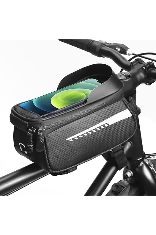 Bolsa Bicicleta Cuadro Regalos para Hombre - Único Navidad Regalos para Adolescentes, Regalos Cumpleaños Bicicleta Soporte Movil Accesorios para Ciclista, Ideas Utiles Regalos Gadget para Chico, Negro