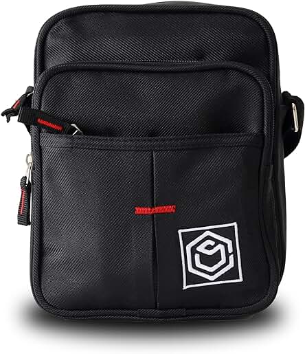 Bolso Hombre Bandolera, Bag Urban Con Cremalleras Y Bolsillos. Mariconera para Cintura u Hombro. Perfecta para Regalo, Pequeño Bolsito Casual Color Negro, Para Pecho O Cintura.