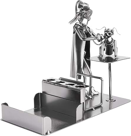BRUBAKER Tornillo Hombre Veterinario con Portabolígrafos - Figura de Hierro Hecha a Mano Hombre de Metal con Tarjetero y Bolsillo para Notas - Figura de Metal con Perro Idea de Regalo Veterinarios BRUBAKER Tornillo Hombre Veterinario con Portabolígrafos - Figura de Hierro Hecha a Mano Hombre de Metal con Tarjetero y Bolsillo para Notas - Figura de Metal con Perro Idea de Regalo Veterinarios