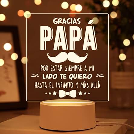 Buioata Papa Night Lamp Regalo Padre, Regalo para Padre, Regalo Padre Cumpleaños, Ideas de Regalo para Papá, Regalo de Cumpleaños para Papá, Regalos para Papá de Hija Hijo