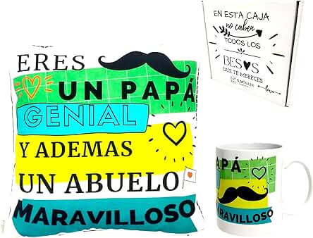 BY KROL STORE Regalo Original Dia del Padre Taza Y Cojin con Frases Personalizar Regalos Abuelo Cojín con Relleno Y Taza Desayuno Abuelo Regalo Papá Regalo Cumpleaños Abuelo Maravilloso BY KROL STORE Regalo Original Dia del Padre Taza Y Cojin con Frases Personalizar Regalos Abuelo Cojín con Relleno Y Taza Desayuno Abuelo Regalo Papá Regalo Cumpleaños Abuelo Maravilloso