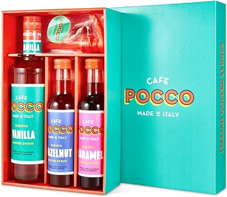 Cafe Pocco Cesto de Jarabe de Café Italiano caja de Regalo Cafe Pocco Cesto de Jarabe de Café Italiano caja de Regalo