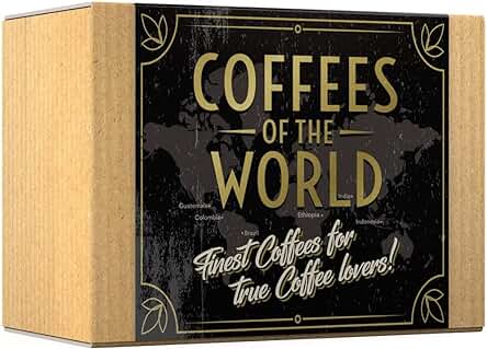 Caja de 6 Cafés Molidos Gourmet de Origen único - COFFEES OF THE WORLD | 600g (6 x 100g) - Idea de Regalo para él y ella | Disfruta en la Comodidad de tu Hogar