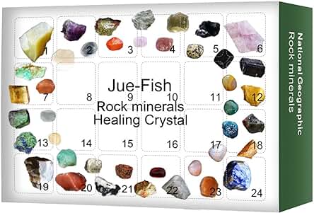 Calendario de Cuenta Regresiva de Navidad 2024, Calendario de Adviento de 24 Días, Piedras Preciosas, Calendario de Adviento de Navidad, Colección de Entusiastas de la Geología, Regalo Científico para